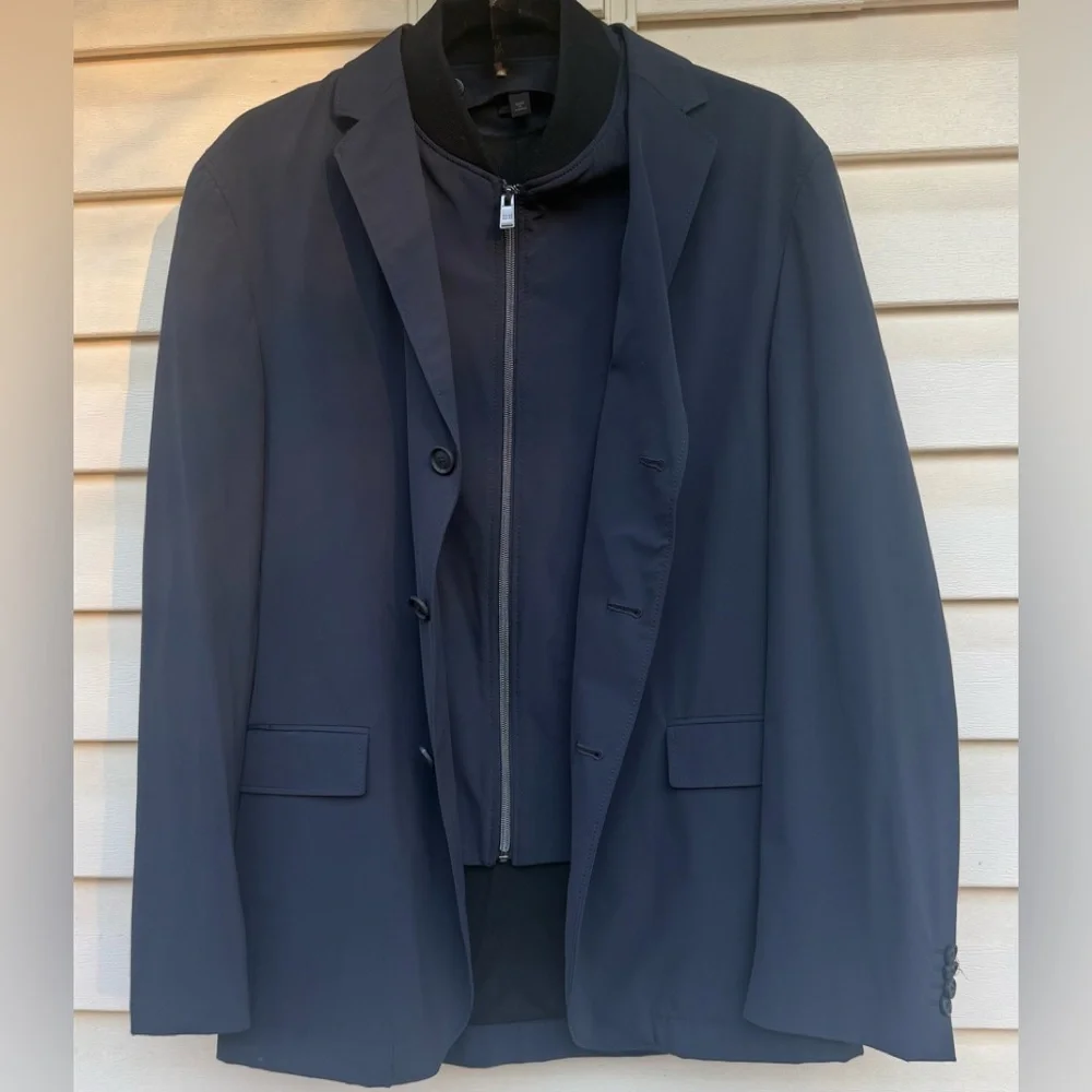 BOSS Hugo Boss Navy 2-in-1 Performance Tailoring Blazer Jacket, Detachable, 38R